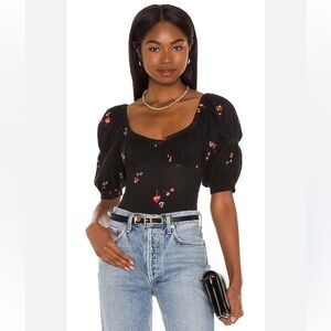 Free people balloon sleeve body suit - size S